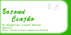 botond csajko business card
